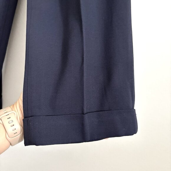 NEW Ralph Ralph Lauren Navy Blue Wool Blend Tapered Trousers Women’s Sz 14 Pants - Picture 5 of 8